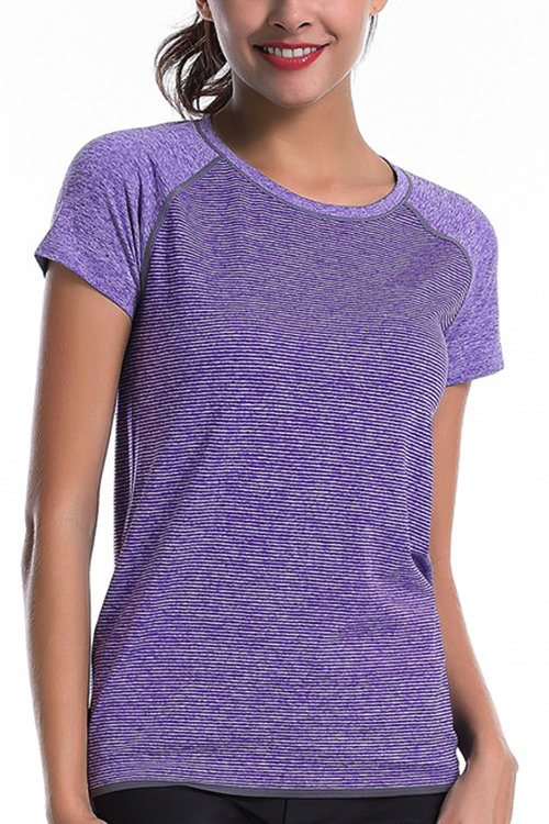 Raglan Sleeved Gym T-shirts in Purple