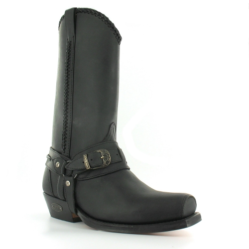 Loblan 548 Mens Leather Western Cowboy Boots - Black