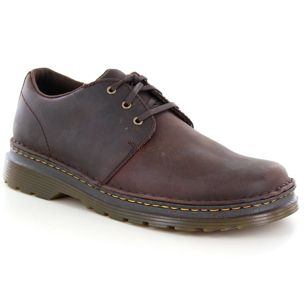 Dr Martens Hazeldon Mens 3-Eyelet Leather Shoes - Brown